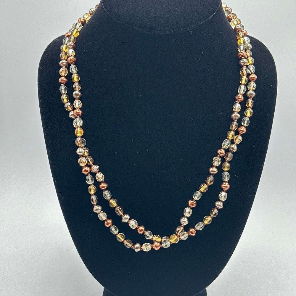 JOAN RIVERS Czech Republic‎ Extra Long Necklace 44 Inches NOS Glass Beads